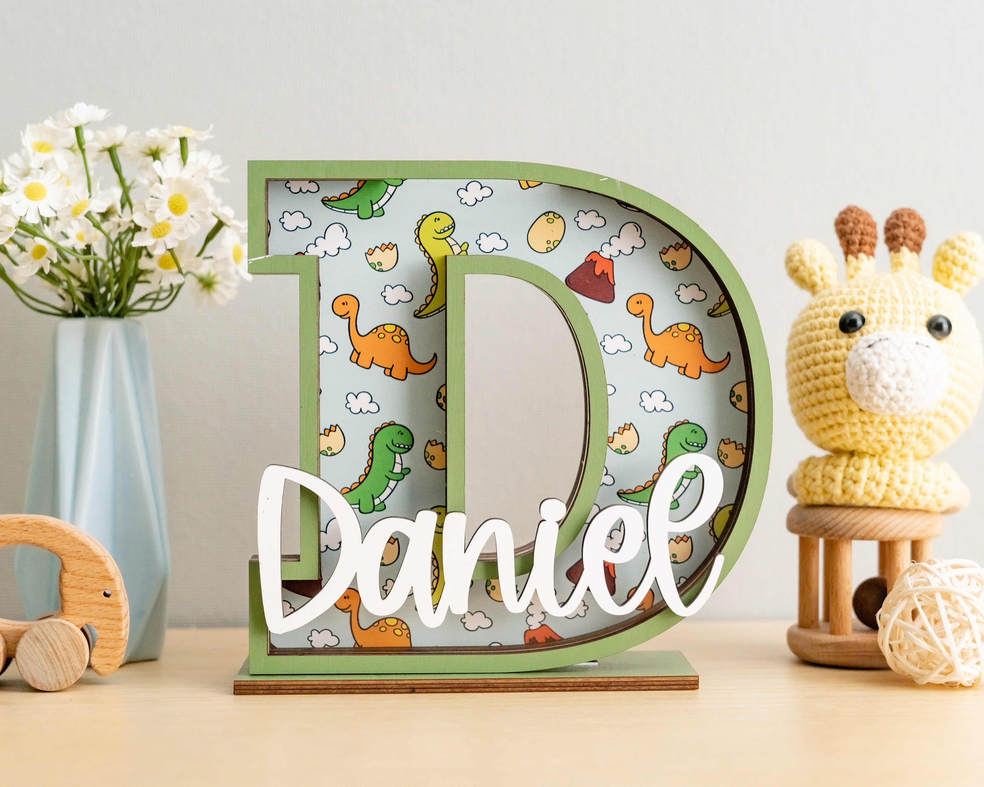 Alphabet Letter Coin Box For Kids Room Decor