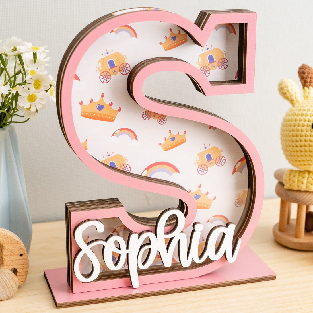 Colorful Letter Piggy Bank with Name for Kids Gift
