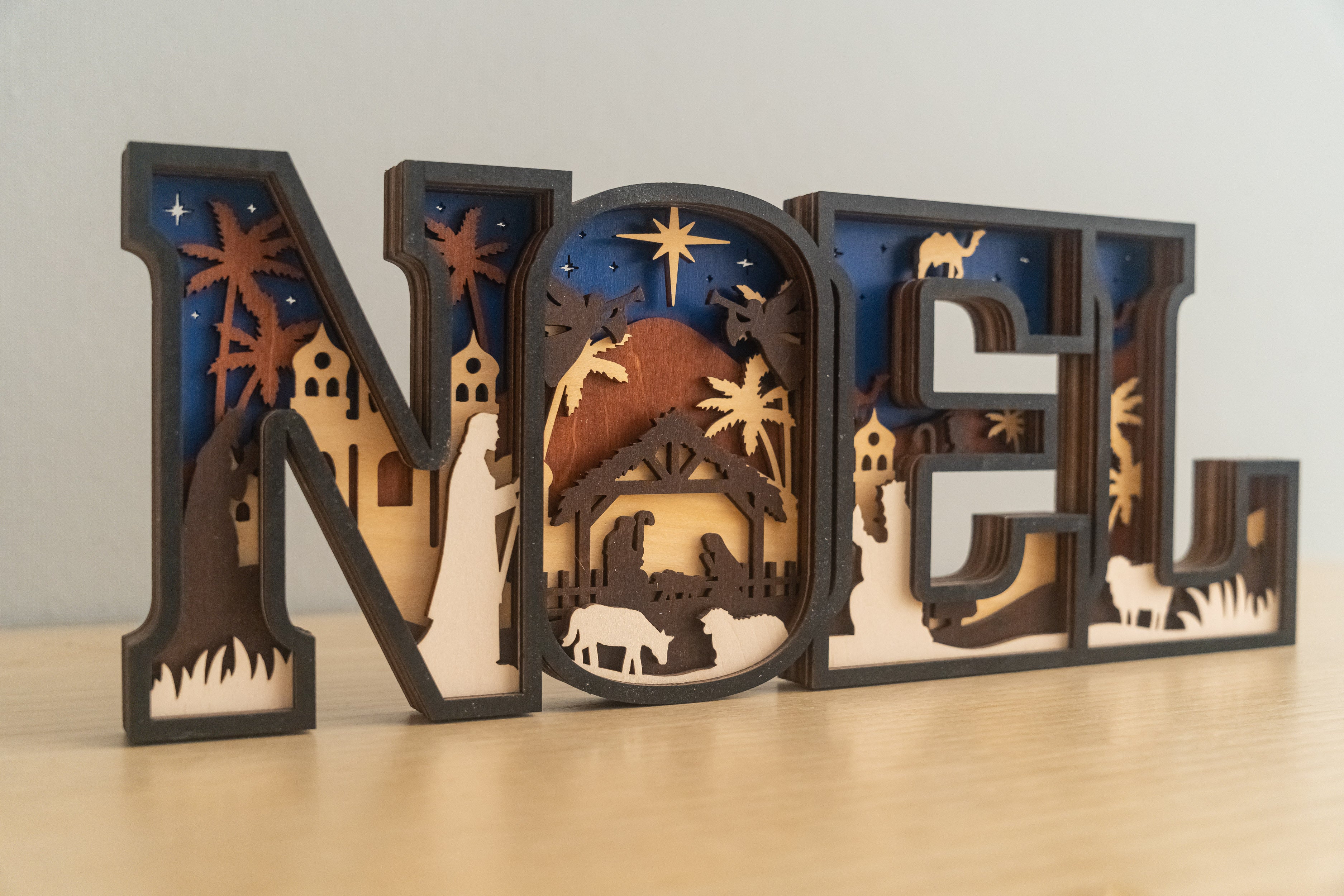Wooden Noel Christmas Sign Wood for Christmas Table Decor and Wooden Christmas Sign D25