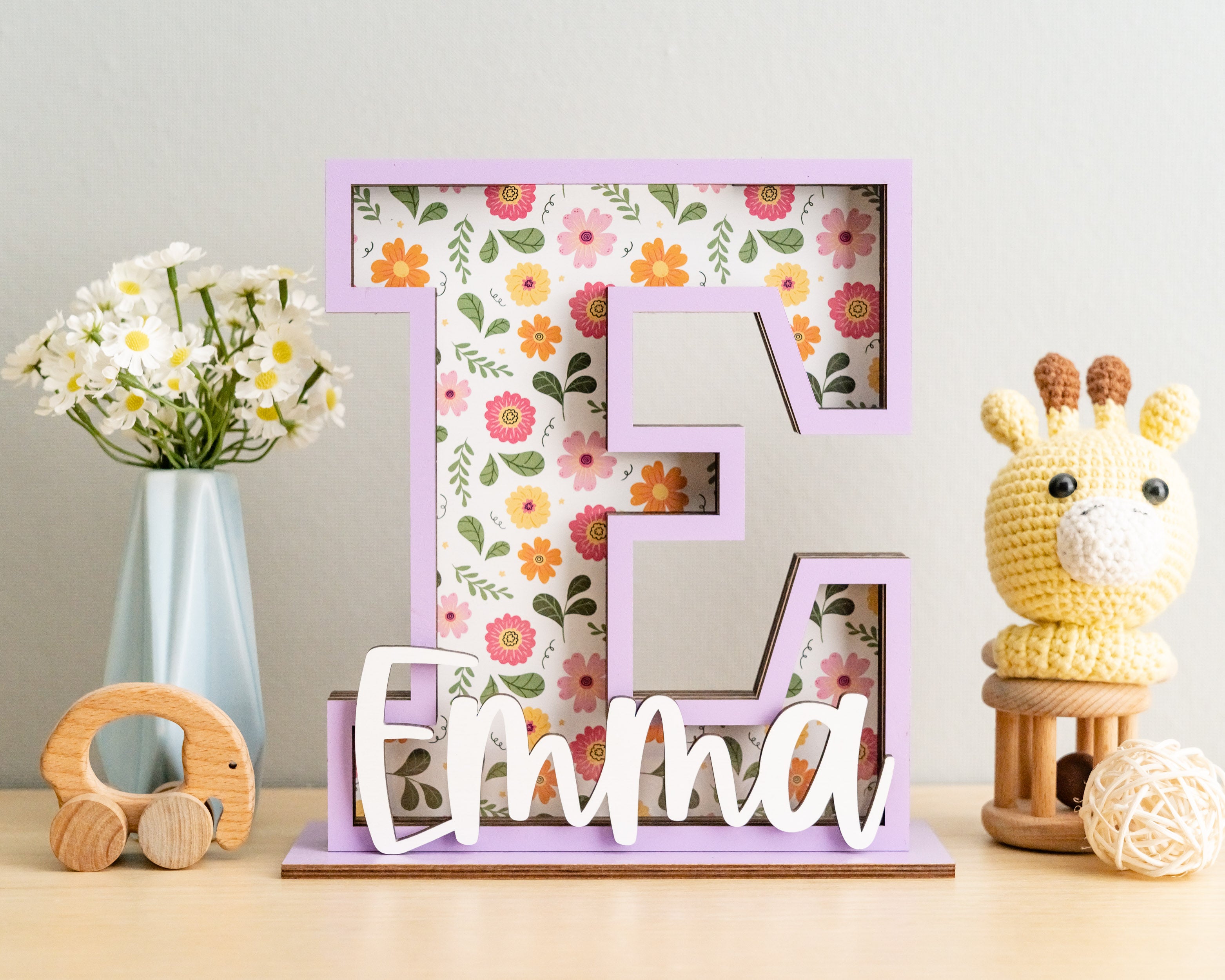 Custom Baby Letter Coin Box for Unique Kids Room Decor