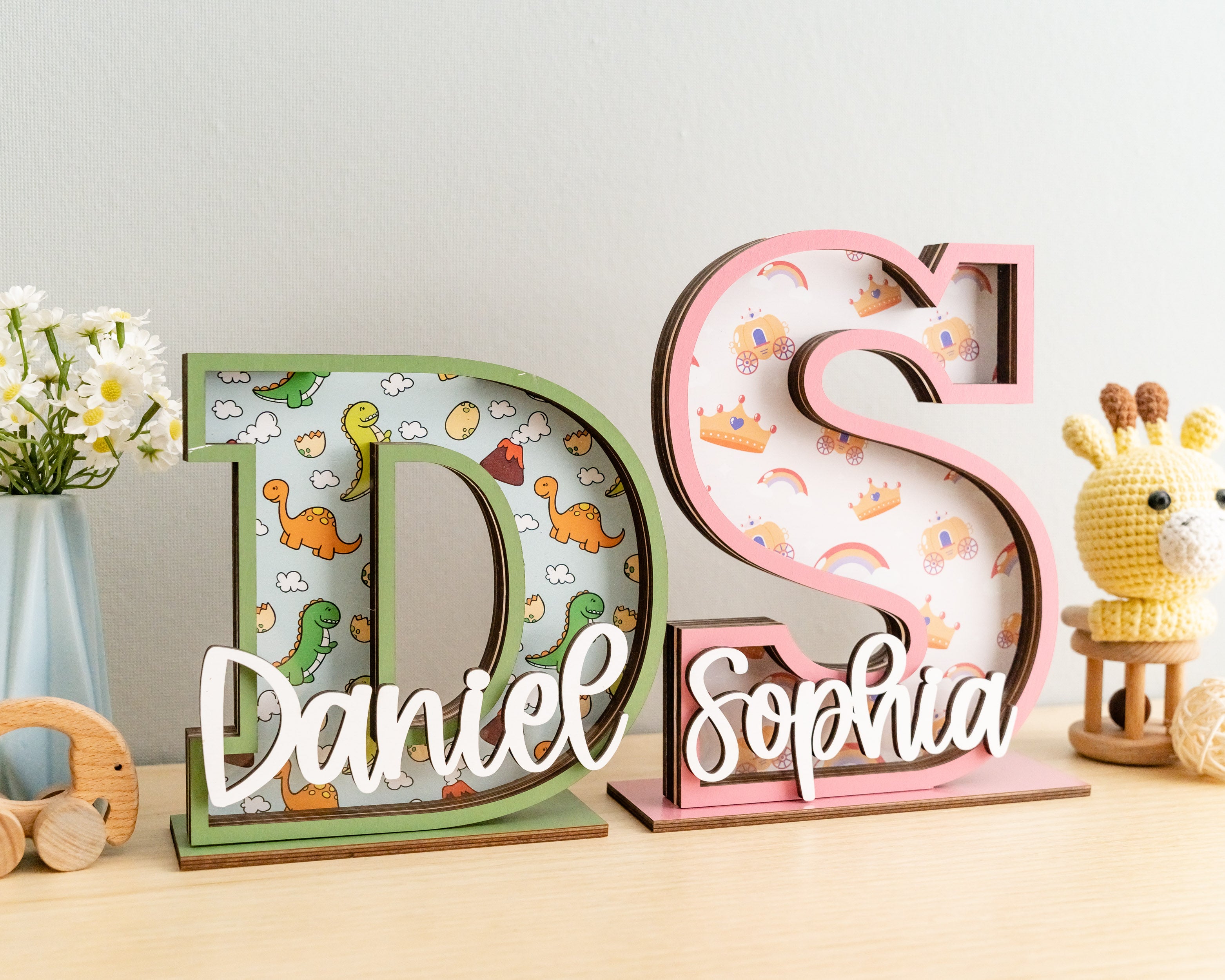 Custom Baby Letter Coin Box for Unique Kids Room Decor