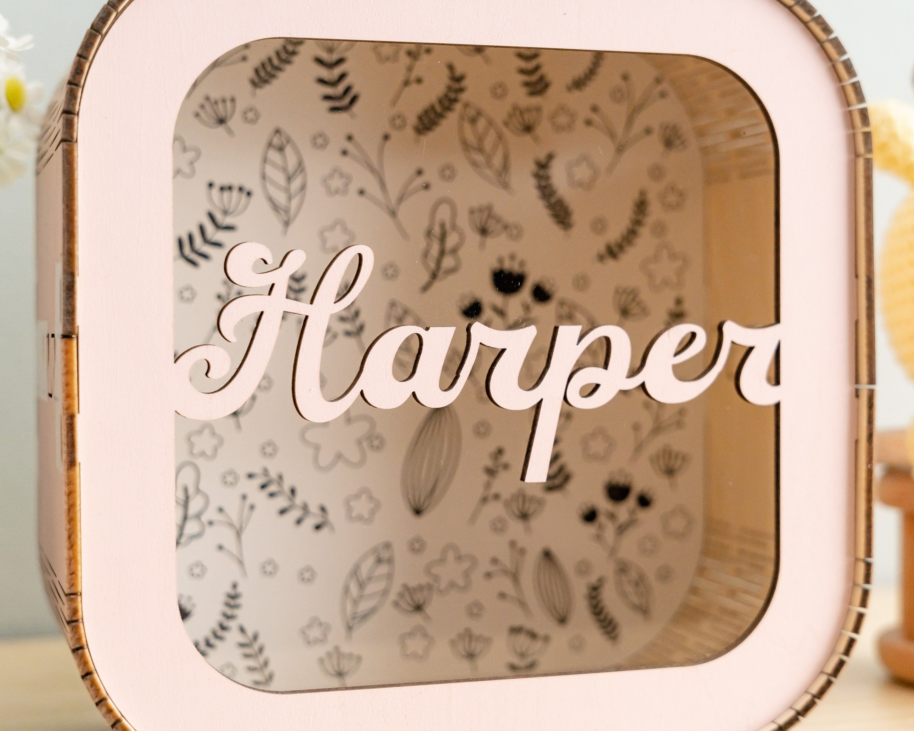 Personalized Wooden Piggy Bank wood acrylic for kids coin bank and room decor E62