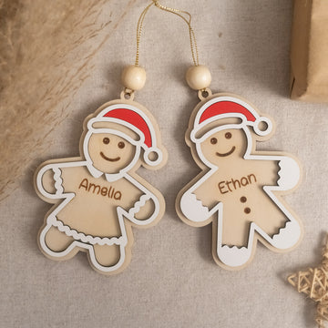 Personalized Gingerbread Christmas Ornament Wood Gingerbread Christmas Ornament for Kids and Custom Name Christmas Ornament D29