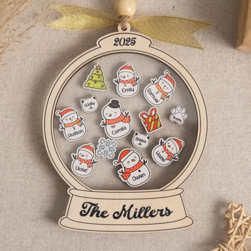 Personalized Shaker Family Christmas Ornament Wood for Custom Christmas Ornament and Family Name Ornament D20