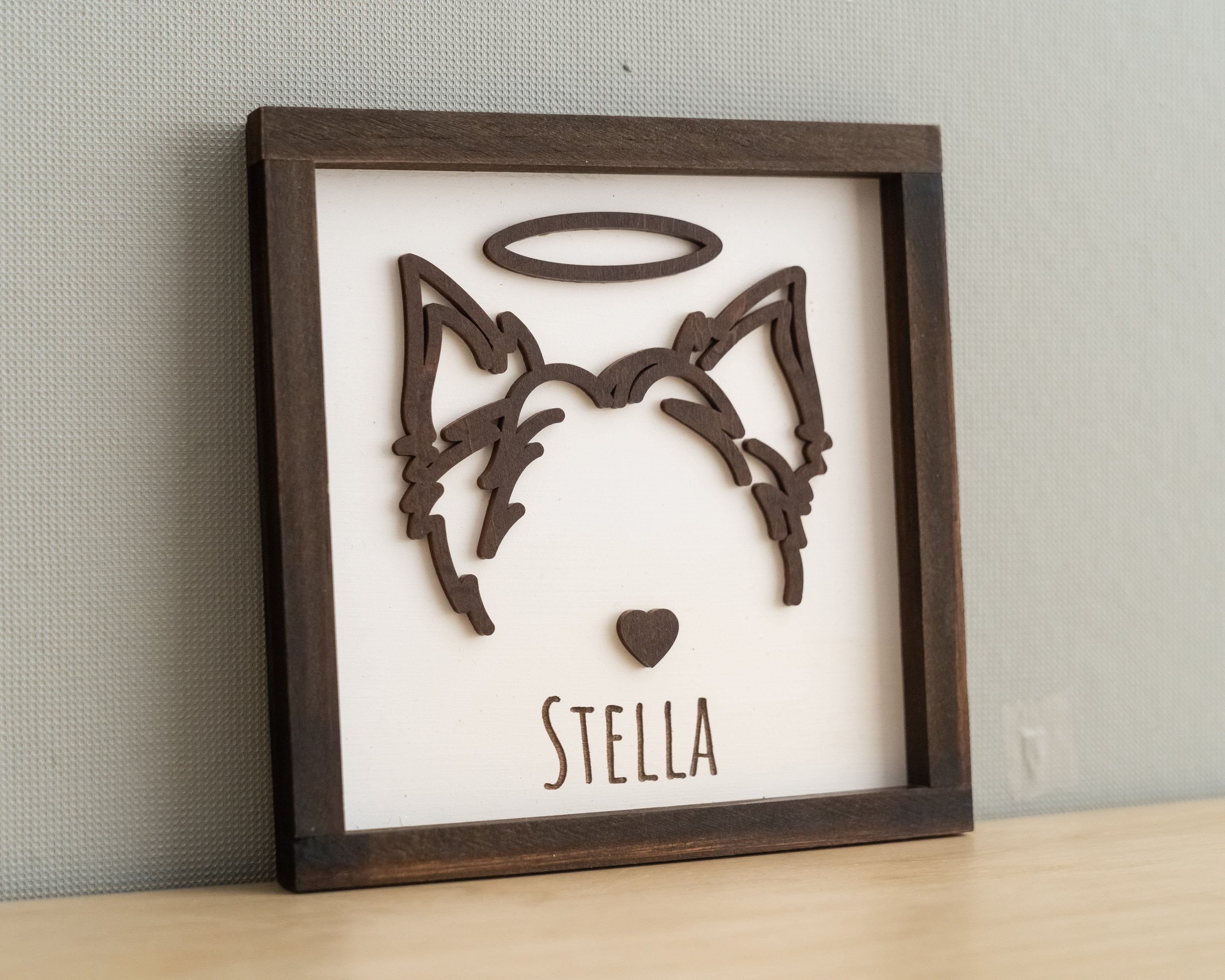 Framed Dog Ear Drawing for Heartfelt Home Decor