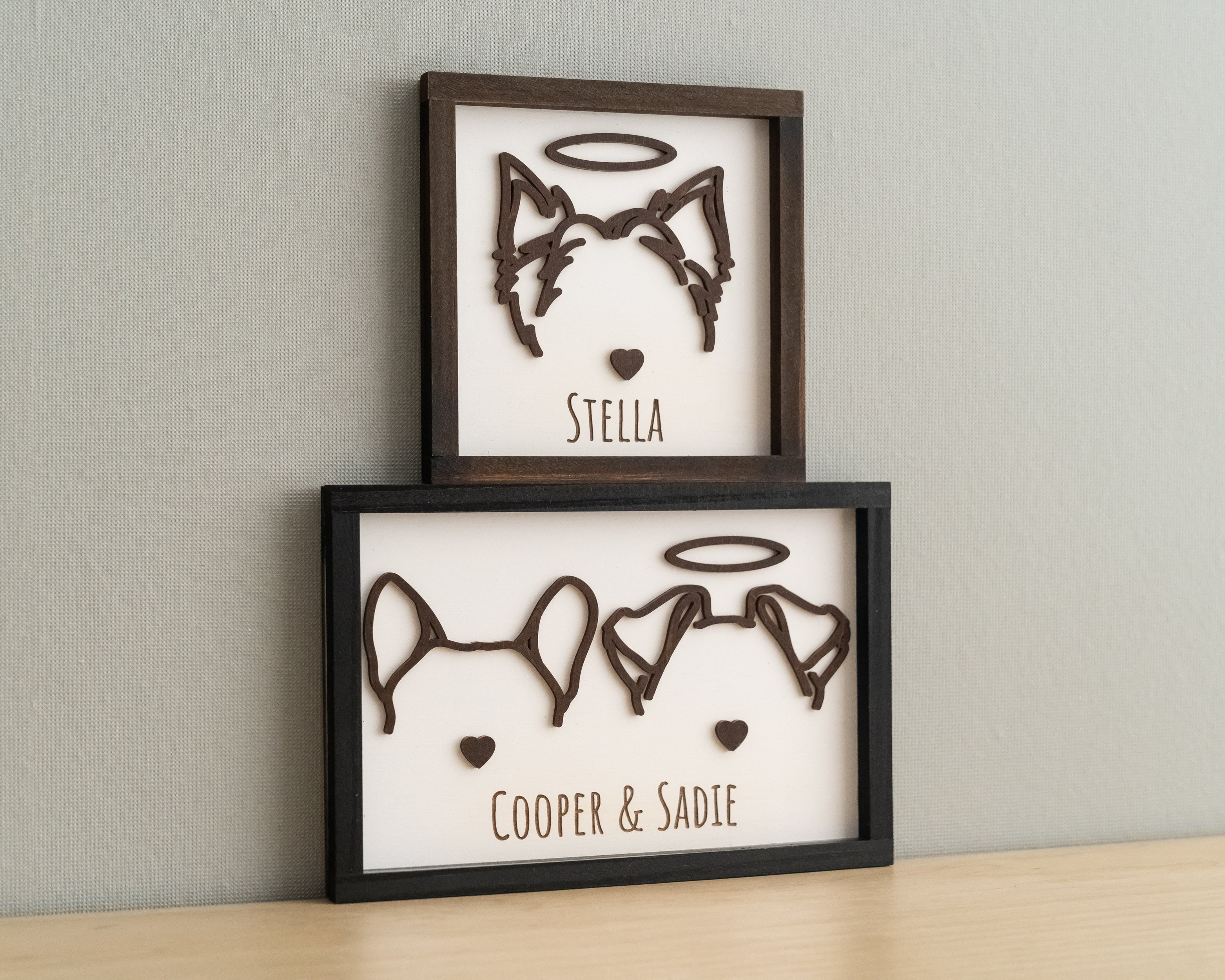 Framed Dog Ear Drawing for Heartfelt Home Decor