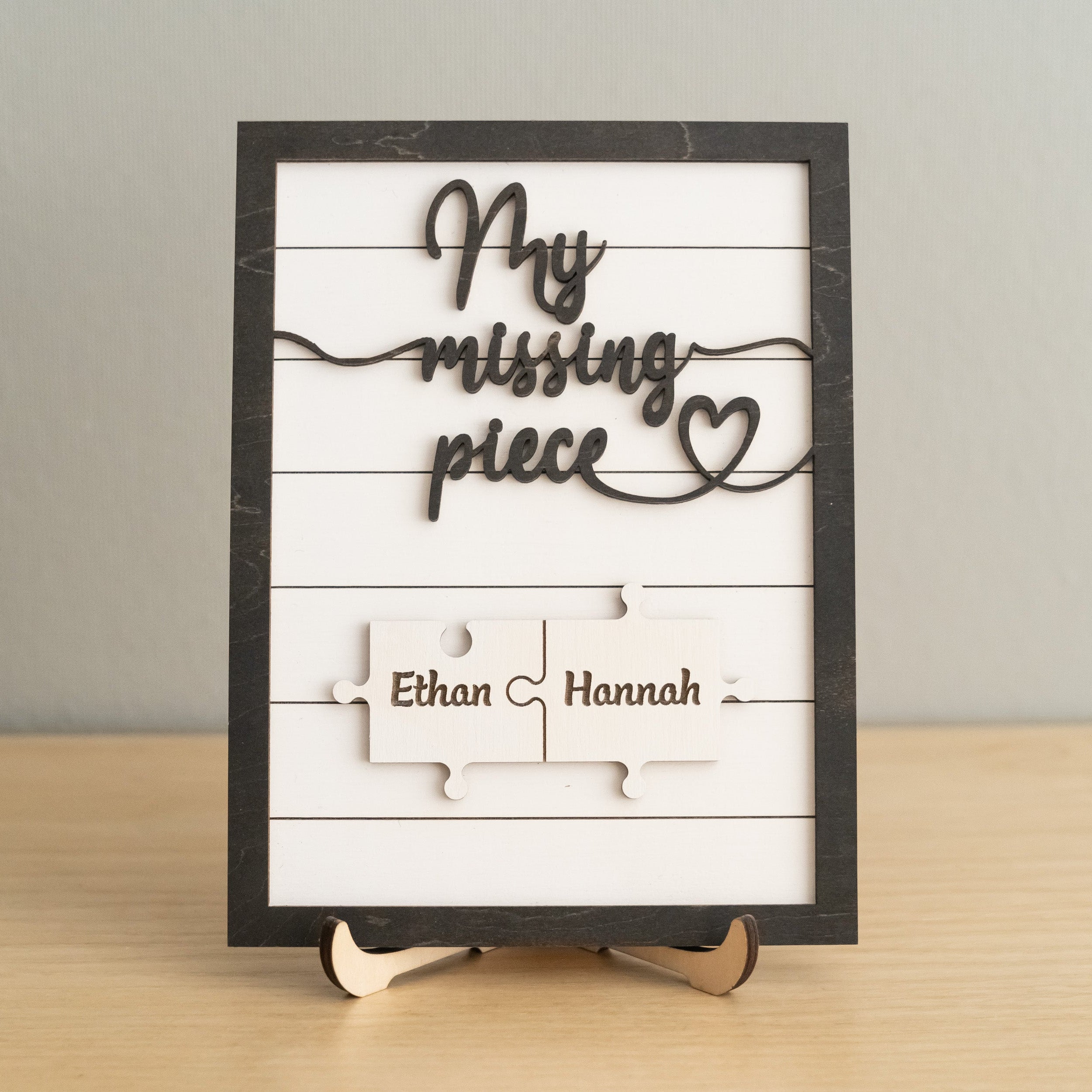 Custom Puzzle Piece Wooden Sign Wood for Valentines Day Decor E33