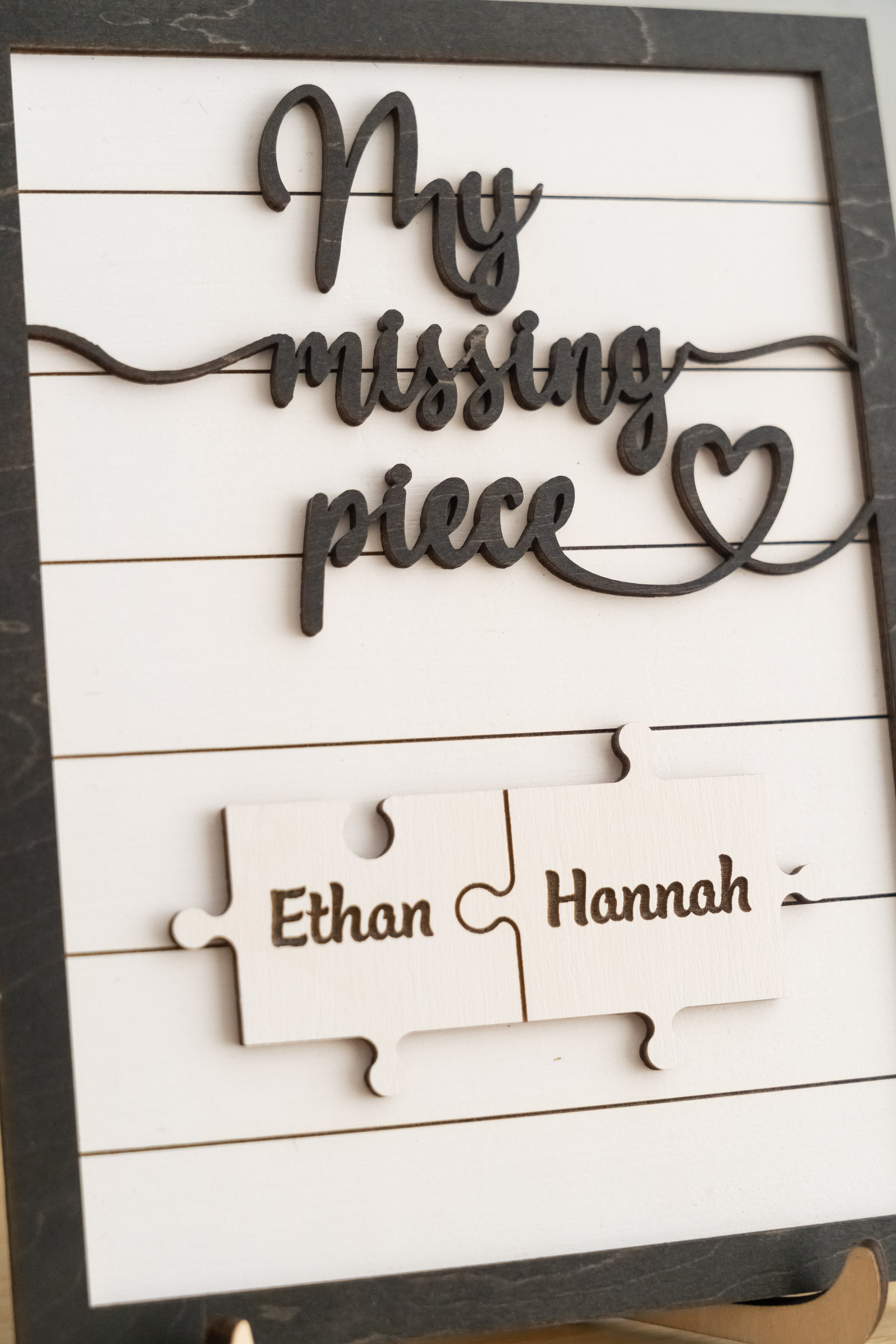 Custom Puzzle Piece Wooden Sign Wood for Valentines Day Decor E33