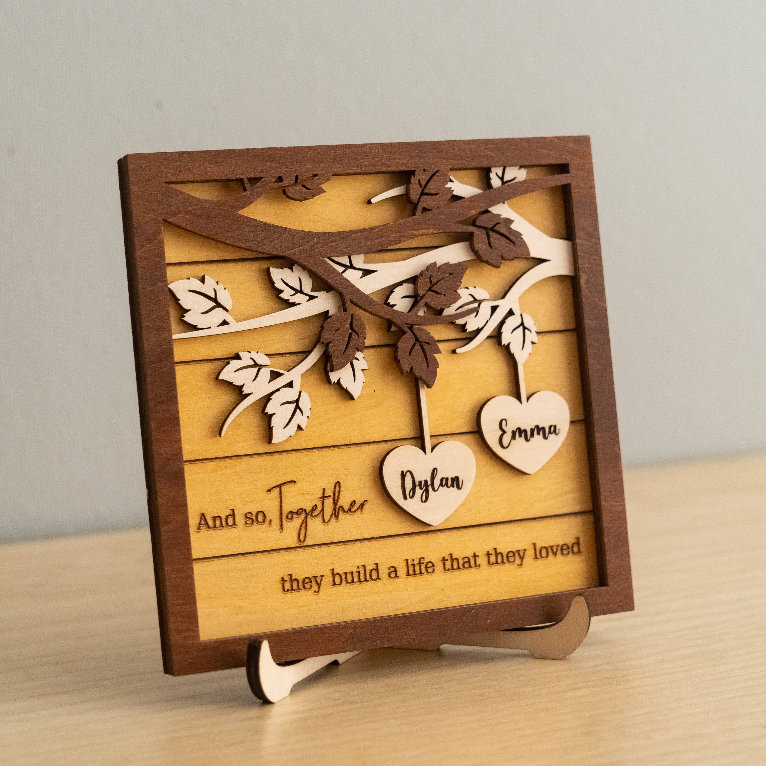 Personalized Couple Name Plaque Wood Couple Anniversary Decor and Wooden Couple Name Sign E26