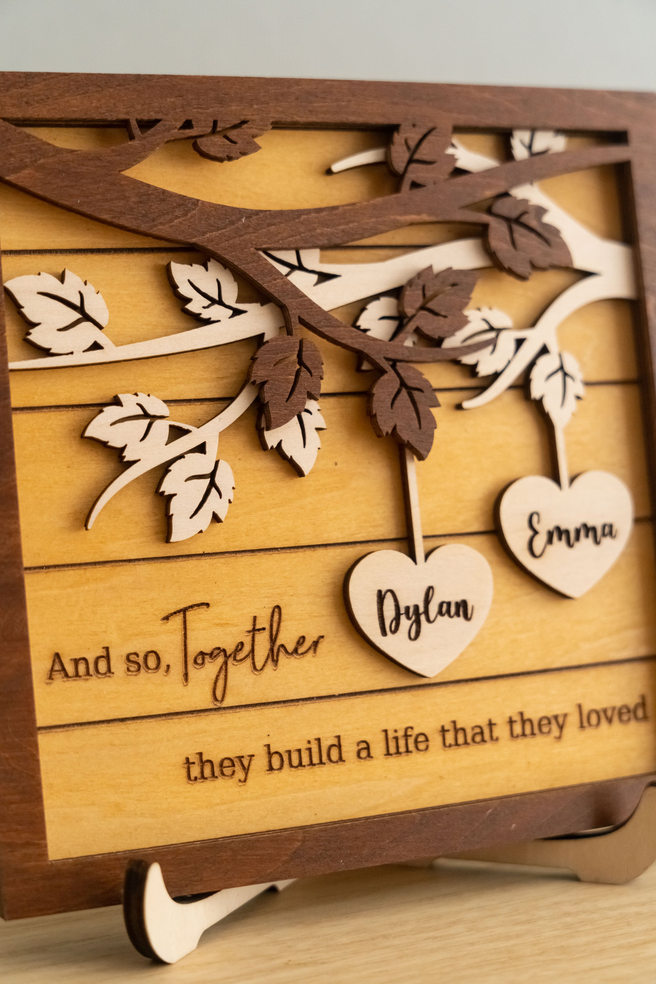 Personalized Couple Name Plaque Wood Couple Anniversary Decor and Wooden Couple Name Sign E26