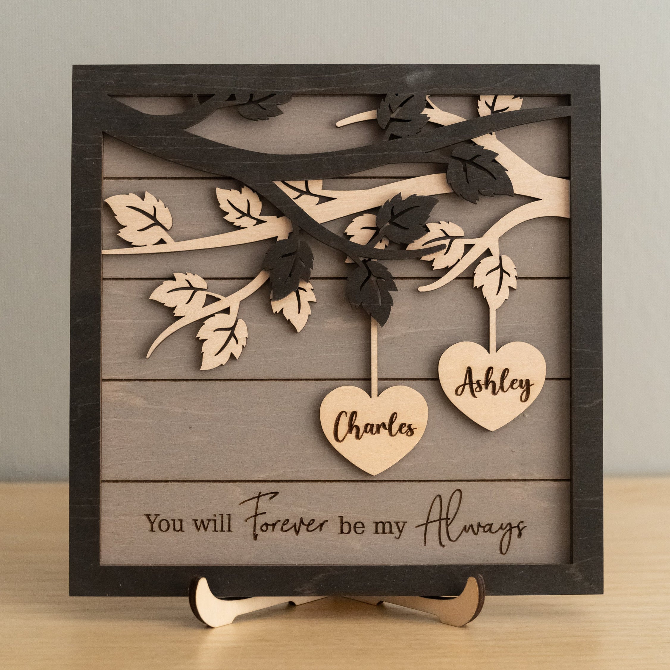 Personalized Couple Name Plaque Wood Romantic Gift for Couple and Wooden Couple Plaque E26