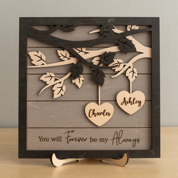 Personalized Couple Name Plaque Wood Romantic Gift for Couple and Wooden Couple Plaque E26