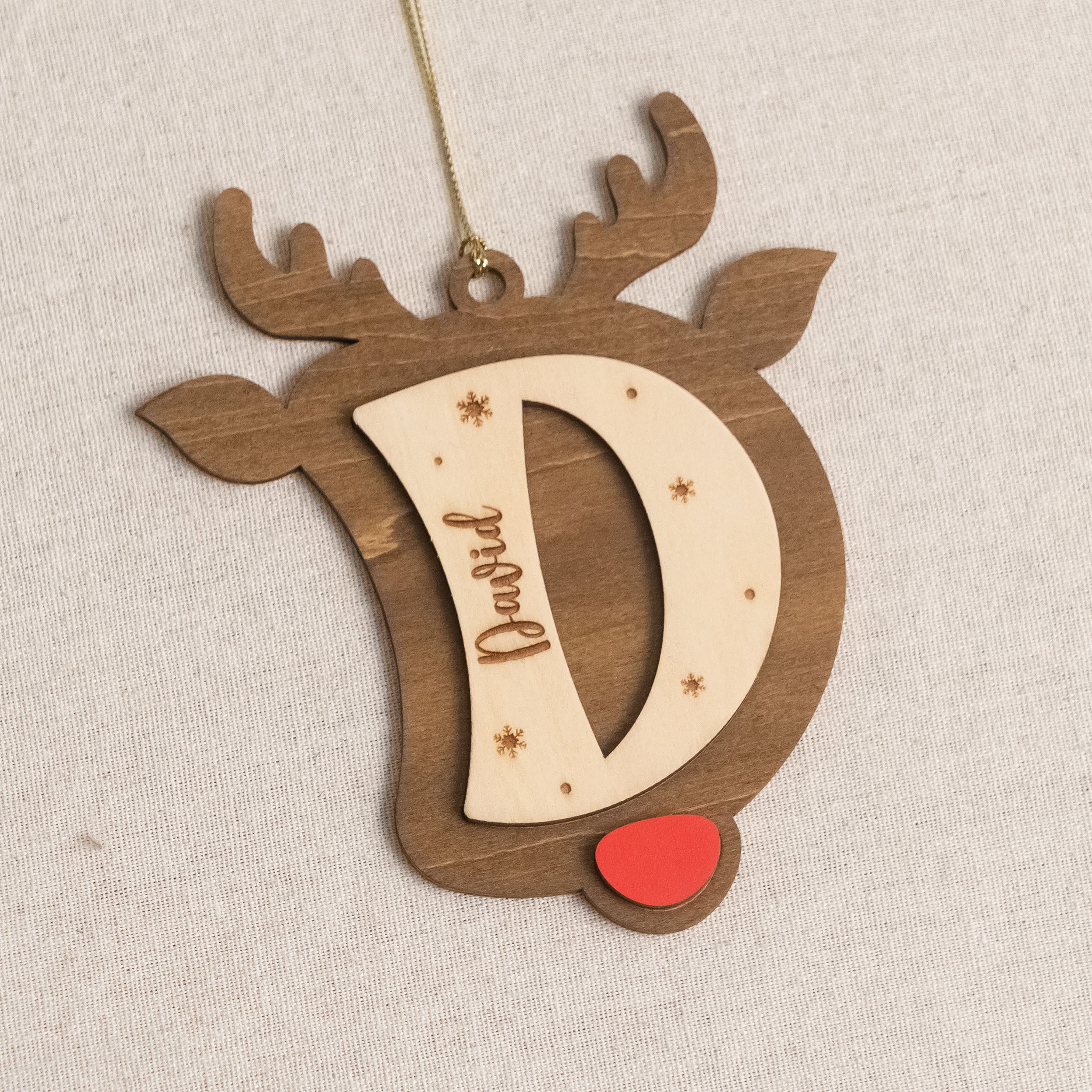 Wooden Christmas Letter Ornament Wood Personalized Christmas Ornament and Custom Name Ornament D36