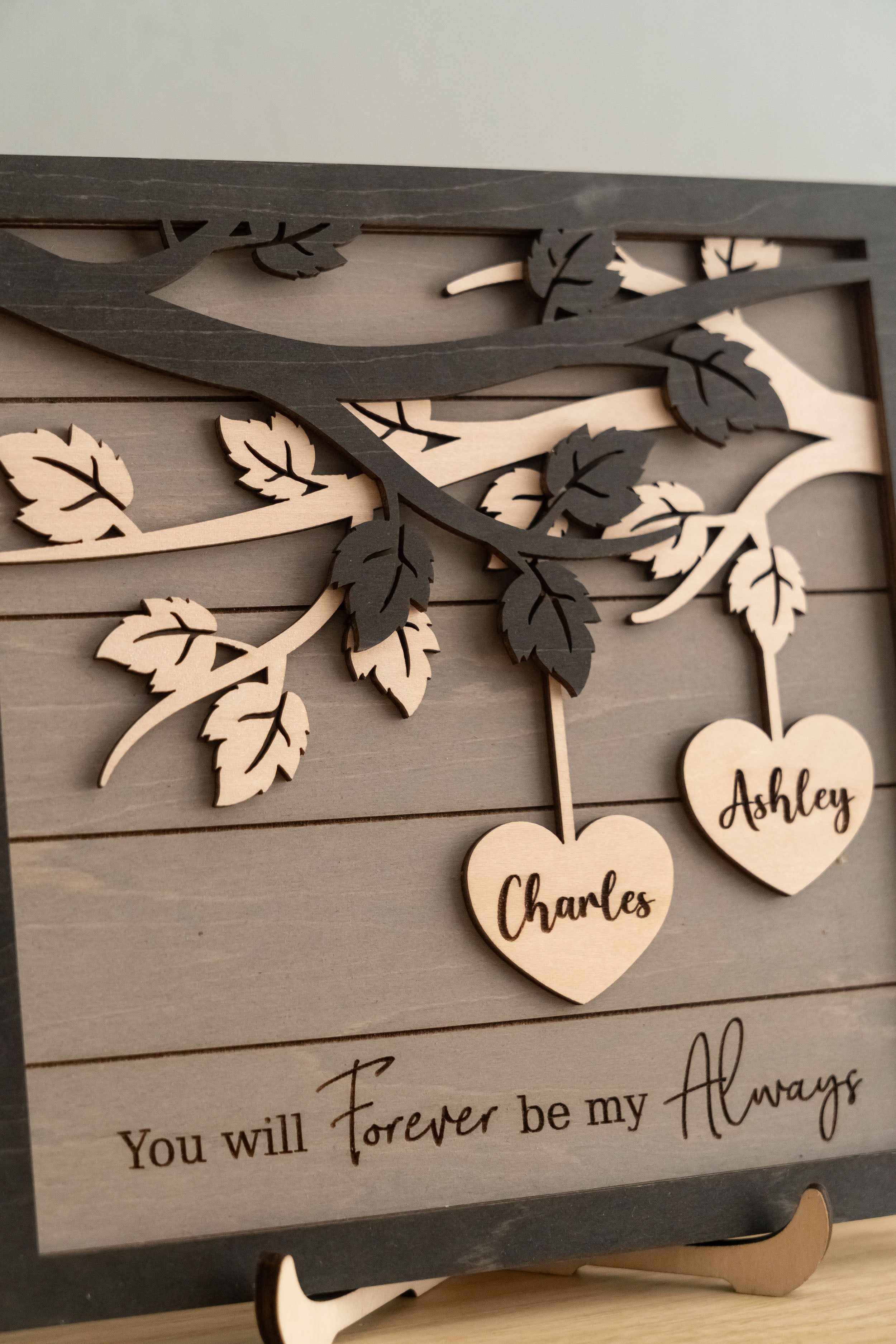 Personalized Couple Name Plaque Wood Romantic Gift for Couple and Wooden Couple Plaque E26