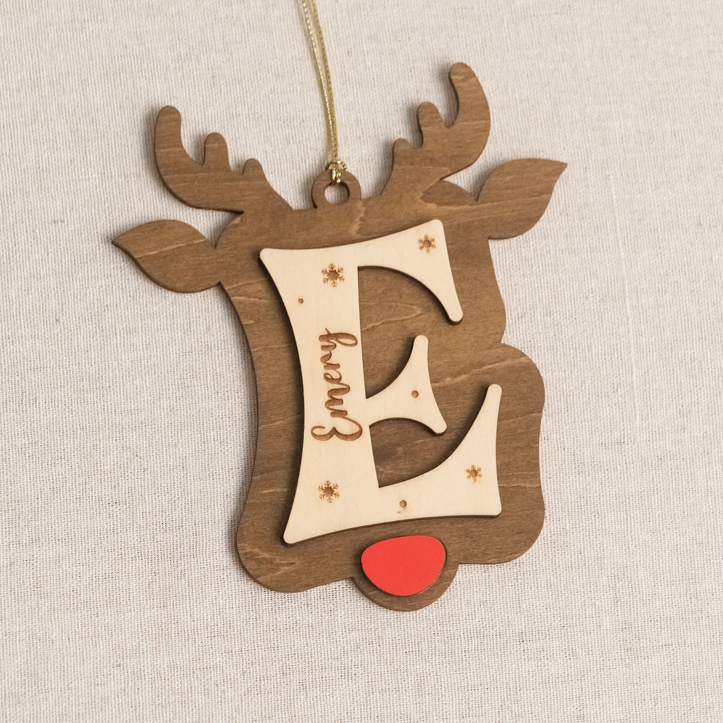 Wooden Christmas Letter Ornament Custom Wood Christmas Tree Ornament and Personalized Initial Ornament D36
