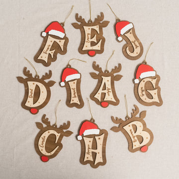 Wooden Christmas Letter Ornament Wood Personalized Christmas Ornament and Custom Name Ornament D36
