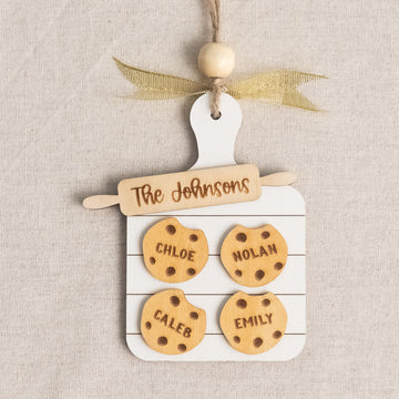 Personalized Family Cookie Cutting Board Ornament Wood Family Christmas Ornament and Custom Name Ornament O17