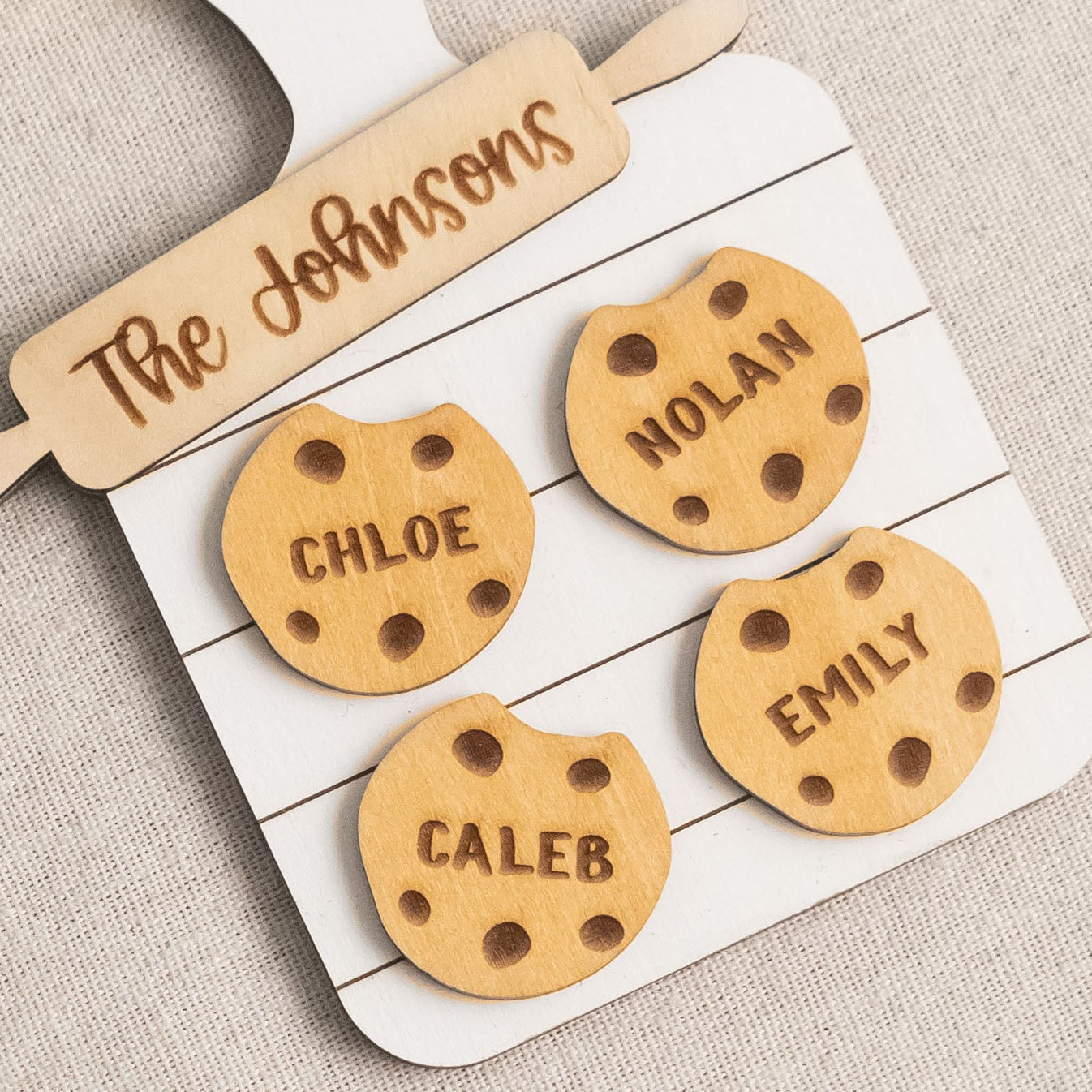 Personalized Family Cookie Cutting Board Ornament Wood Family Christmas Ornament and Custom Name Ornament O17