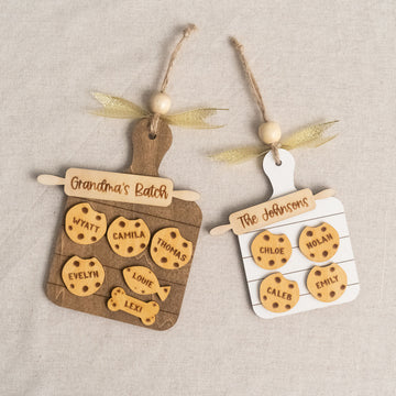 Personalized Family Cookie Cutting Board Ornament Wood Family Christmas Ornament and Custom Name Ornament O17
