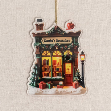 Personalized Book Lover Christmas Ornaments Acrylic Personalized Christmas Ornament for Book Lovers and Custom Bookstore Ornament D38