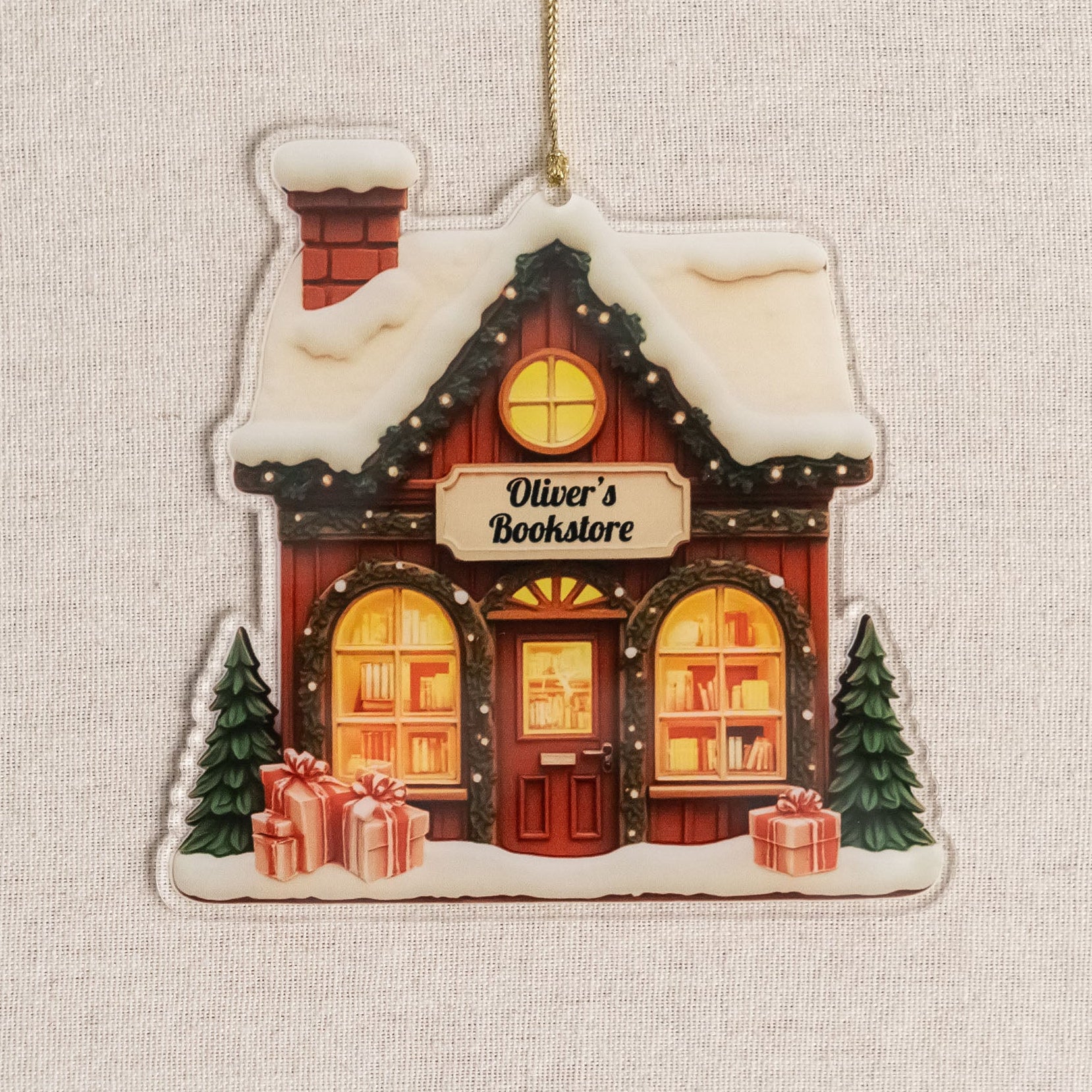 Personalized Book Lover Christmas Ornaments Wood Book Lover Christmas Ornament and Custom Name Christmas Ornament D38