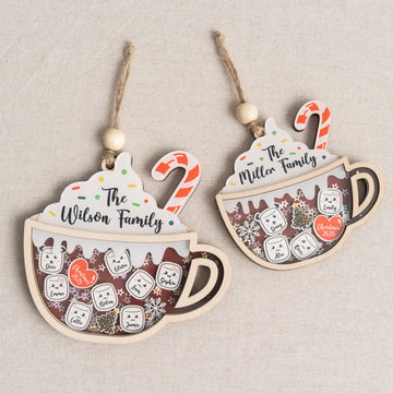 Personalized Family Hot Cocoa Ornament for Family Christmas Decor D33