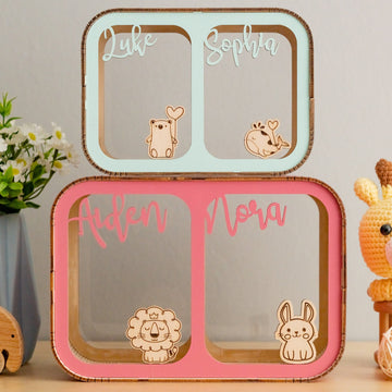 Custom Name Piggy Bank with Dual Compartments