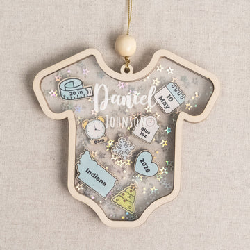 Babys First Christmas Ornament Wood and Acrylic for Baby Gift D21