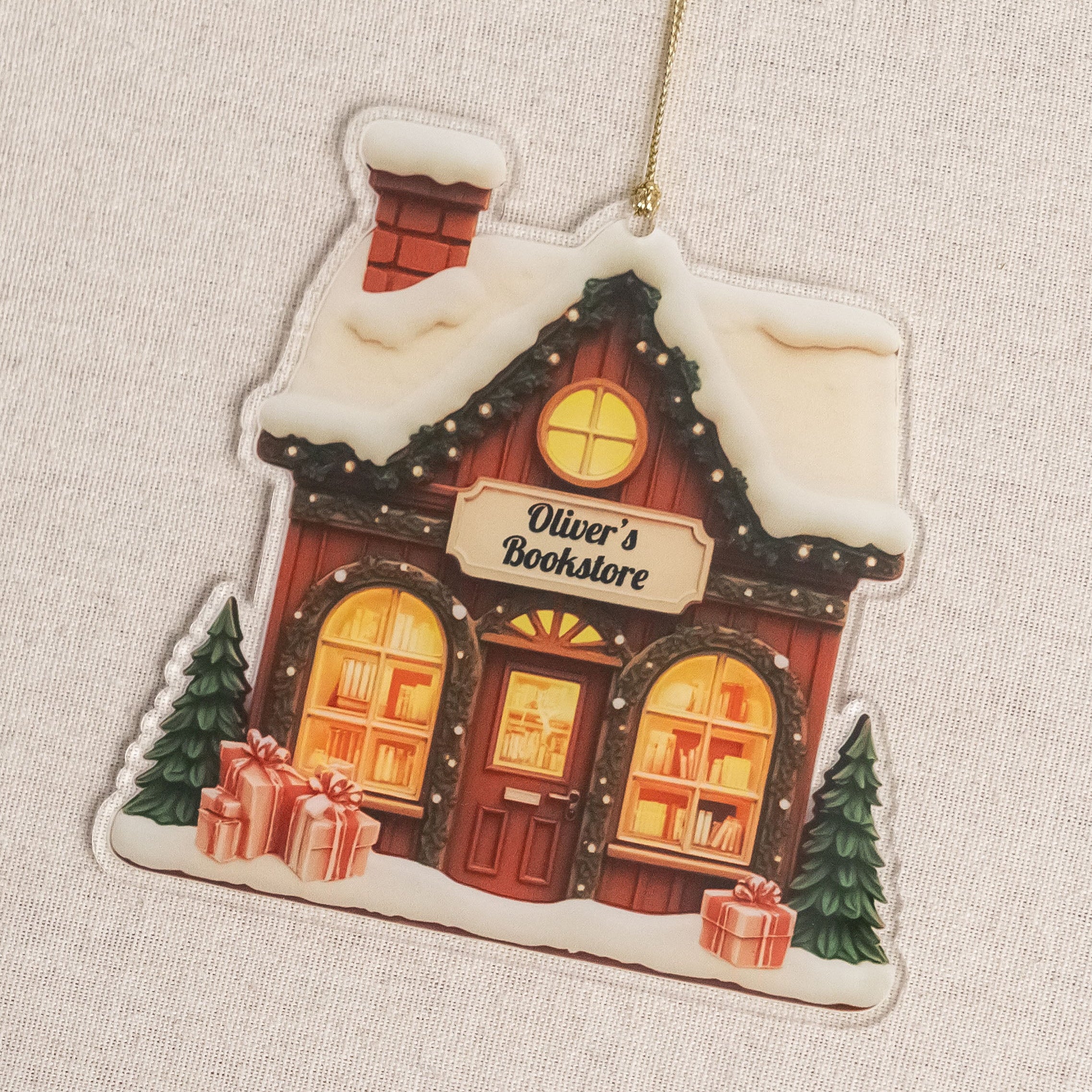 Personalized Book Lover Christmas Ornaments Wood Book Lover Christmas Ornament and Custom Name Christmas Ornament D38