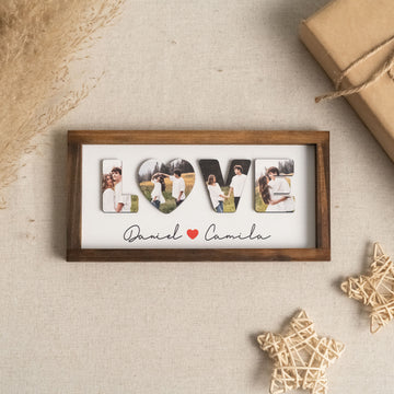 Custom Couple Name Wooden Sign Couple Photo Frame Decor and Wooden Couple Photo Sign for Anniversary Gift Y33