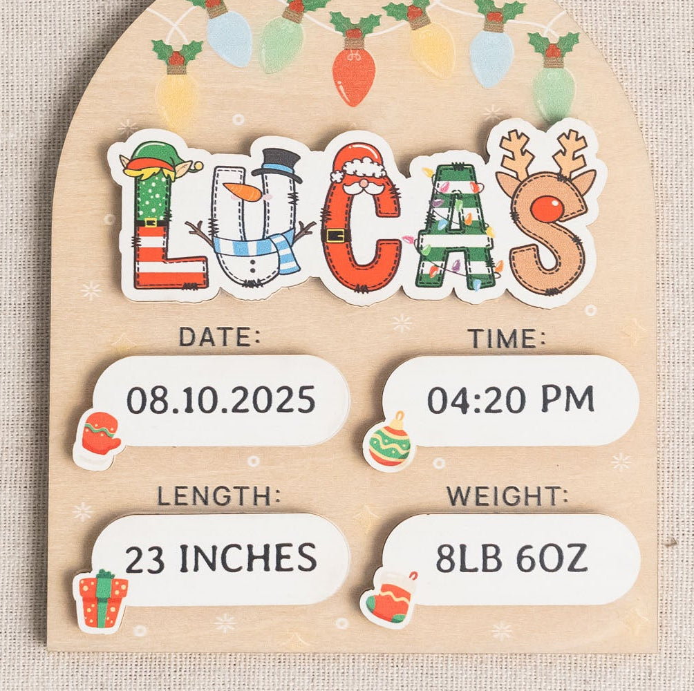 Personalized Baby’s First Christmas Ornament Wood for Baby First Christmas Ornament D45