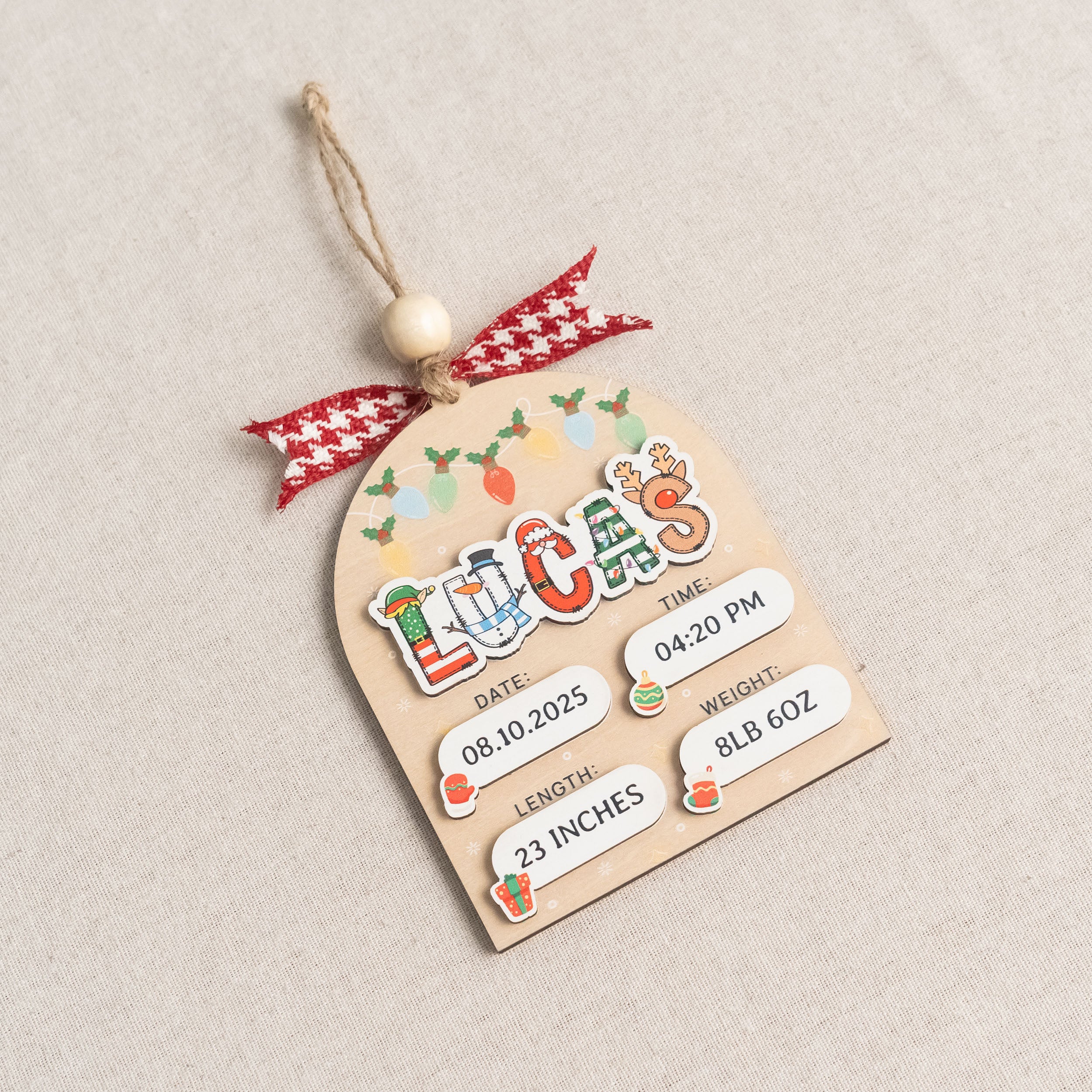 Personalized Baby’s First Christmas Ornament Wood for Newborn Christmas Ornament D45