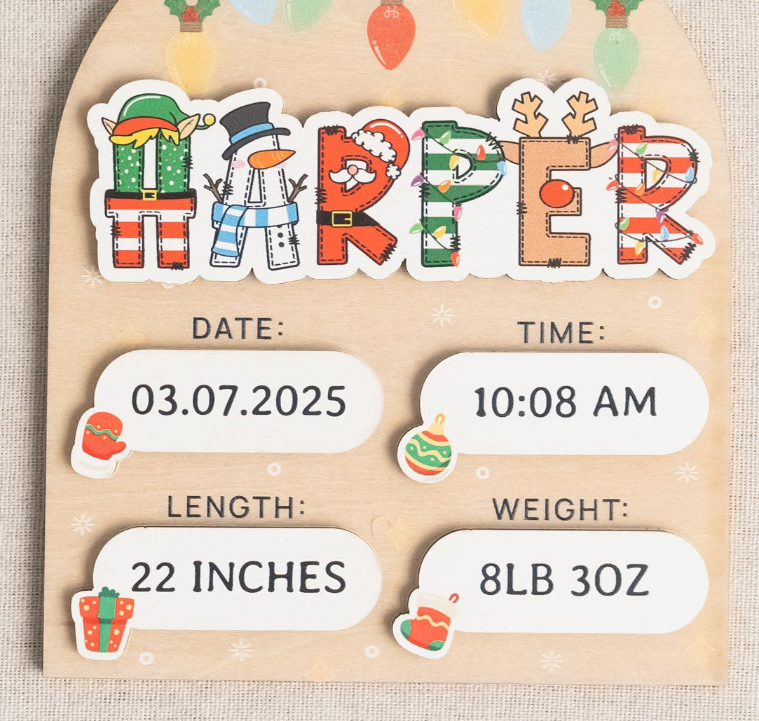 Personalized Baby’s First Christmas Ornament Wood for Baby Christmas Ornament D45