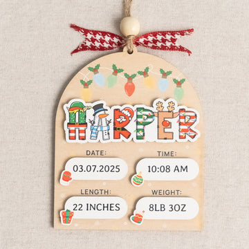 Personalized Baby’s First Christmas Ornament Wood for Baby Christmas Ornament D45