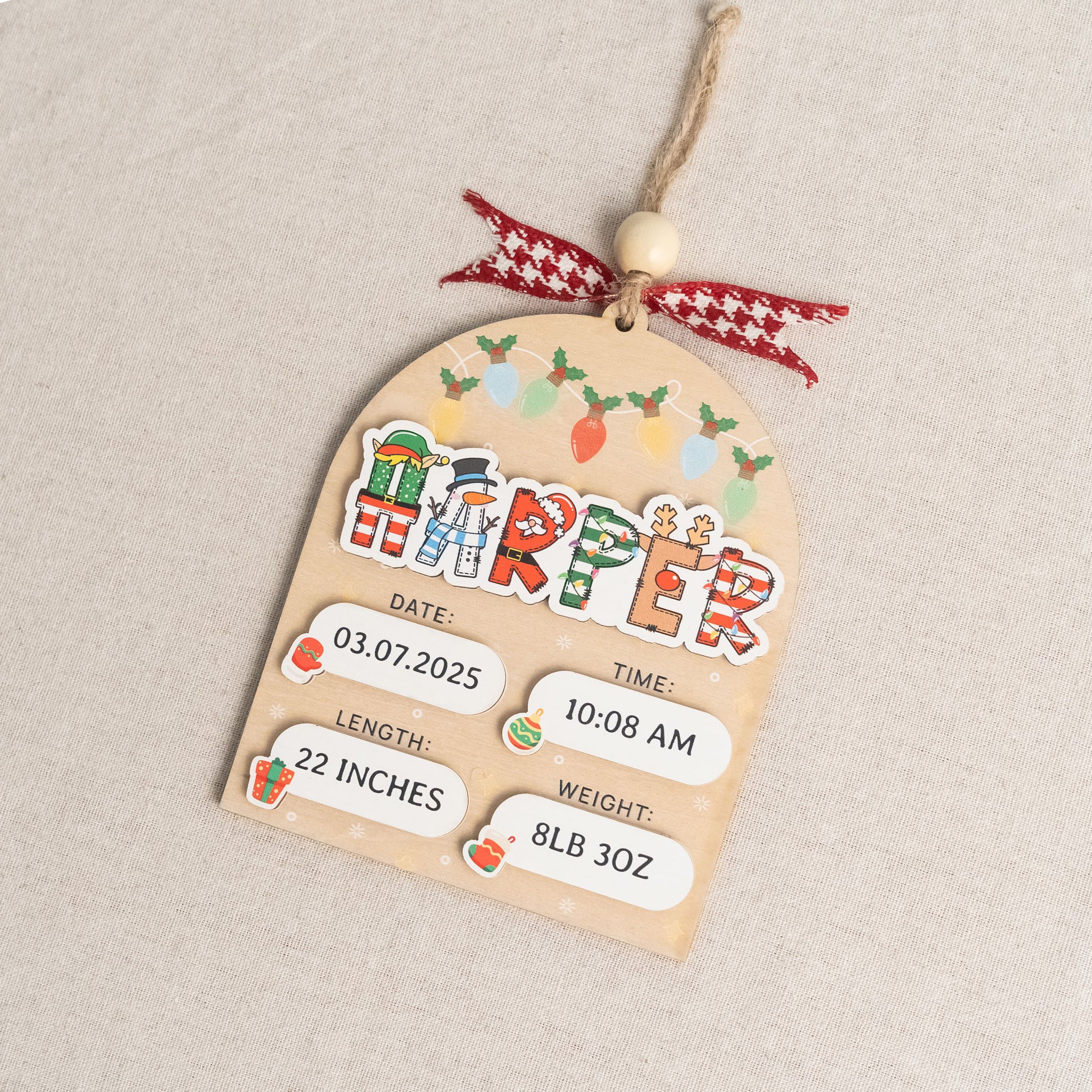 Personalized Baby’s First Christmas Ornament Wood for Baby Christmas Ornament D45