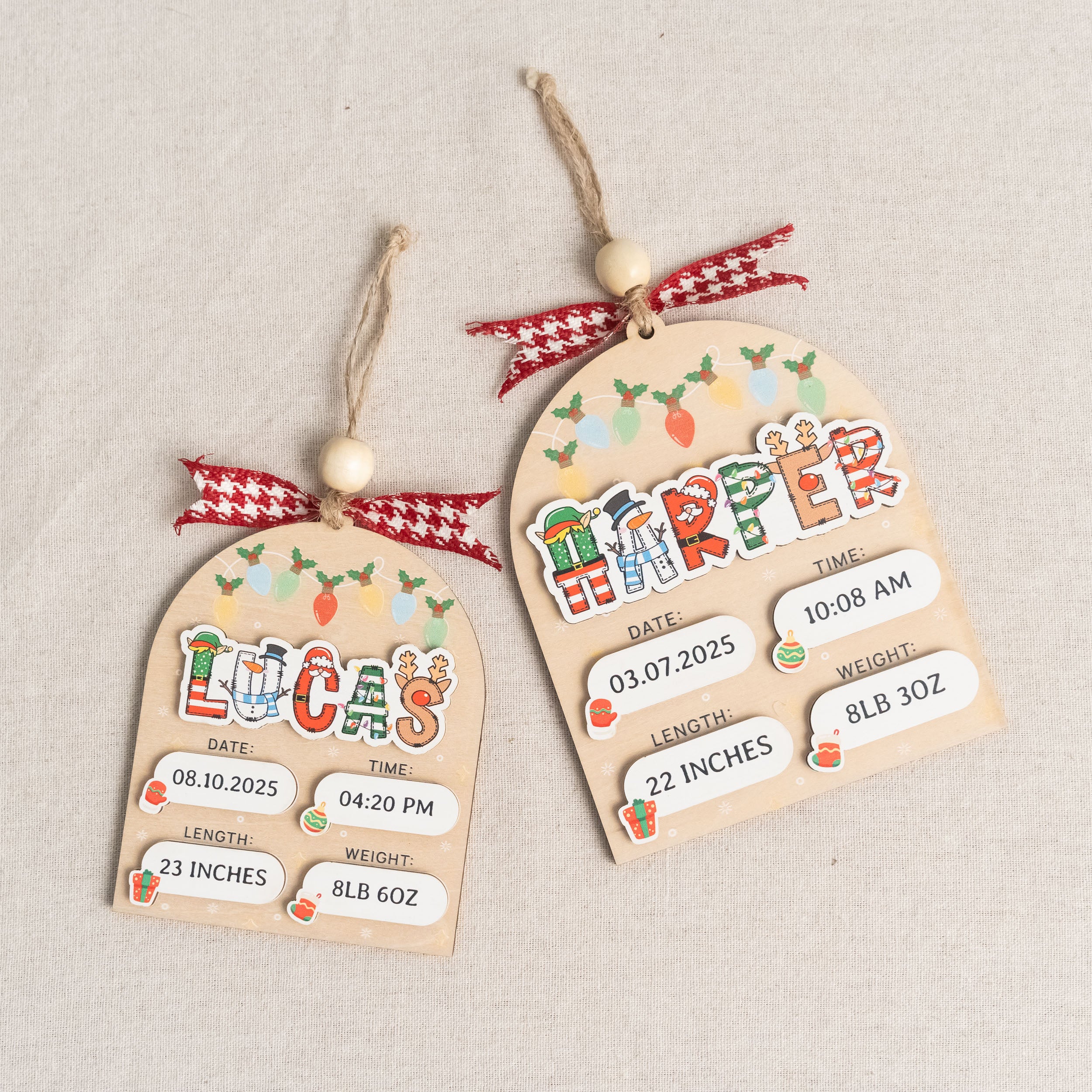 Personalized Baby’s First Christmas Ornament Wood for Baby Christmas Ornament D45