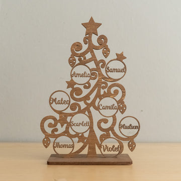 Personalized Wooden Christmas Tree Decor for Family Christmas Gift D43