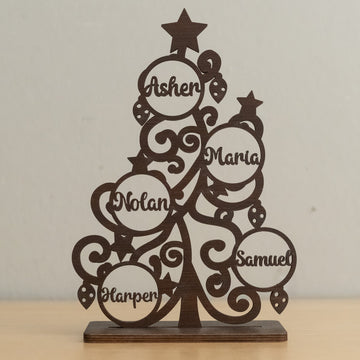 Personalized Wooden Christmas Tree Decor for Family Christmas Decor D43
