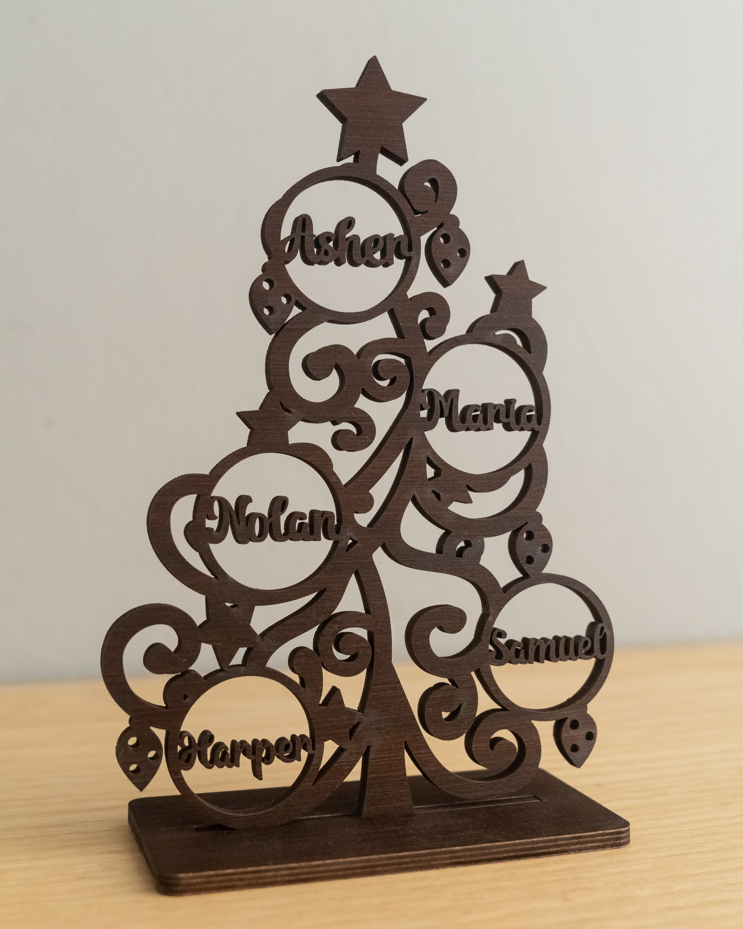 Personalized Wooden Christmas Tree Decor for Christmas Table Decor D43