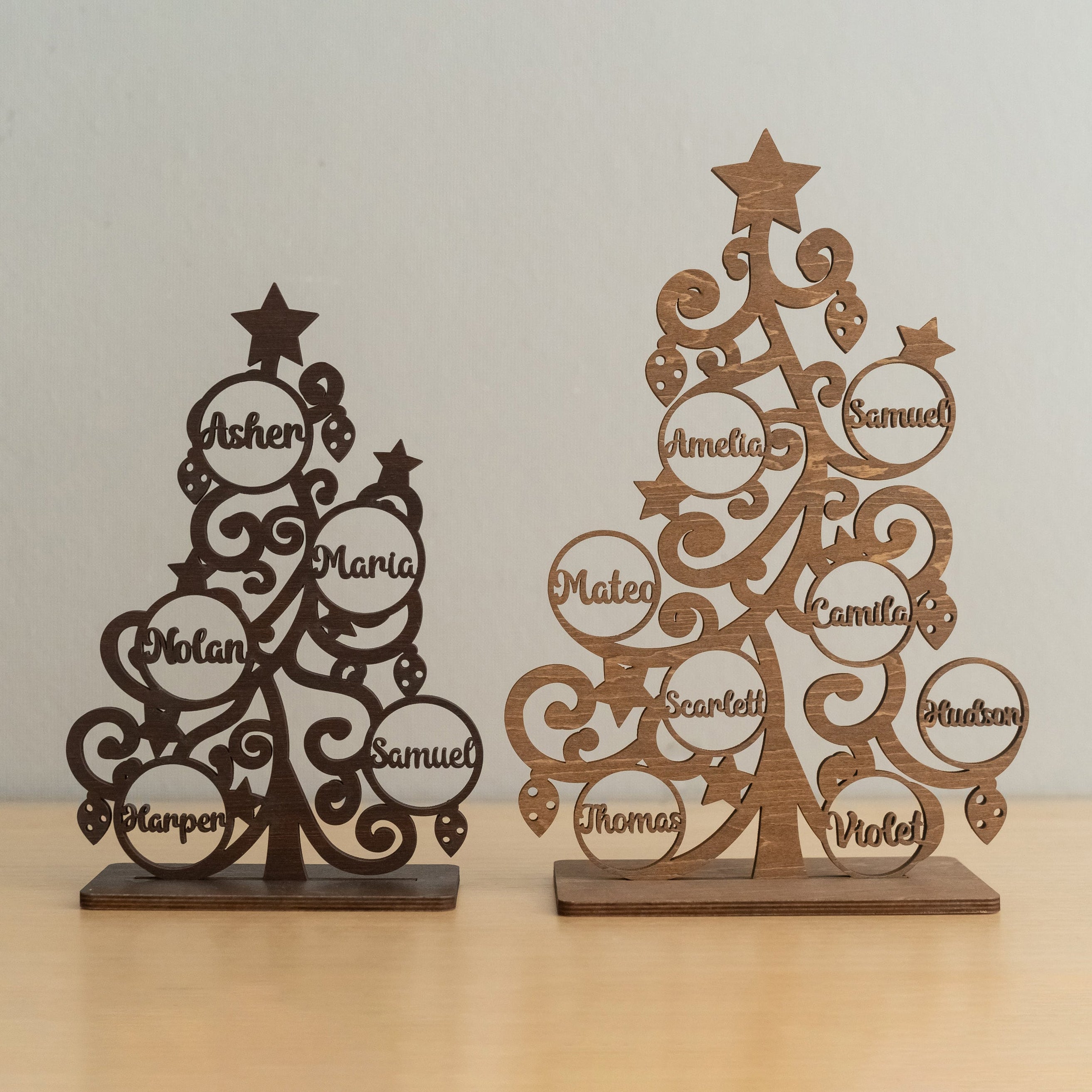 Personalized Wooden Christmas Tree Decor for Christmas Table Decor D43
