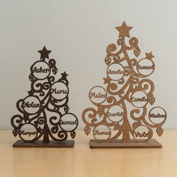 Personalized Wooden Christmas Tree Decor for Christmas Table Decor D43