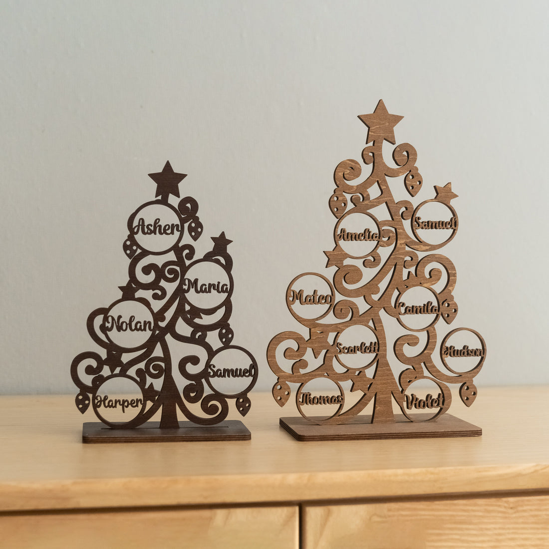 Personalized Wooden Christmas Tree Decor for Christmas Table Decor D43