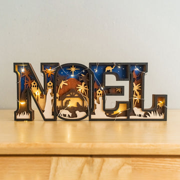 Wooden Noel Christmas Sign Wood for Christmas Home Decor and Layered Wooden Sign D25