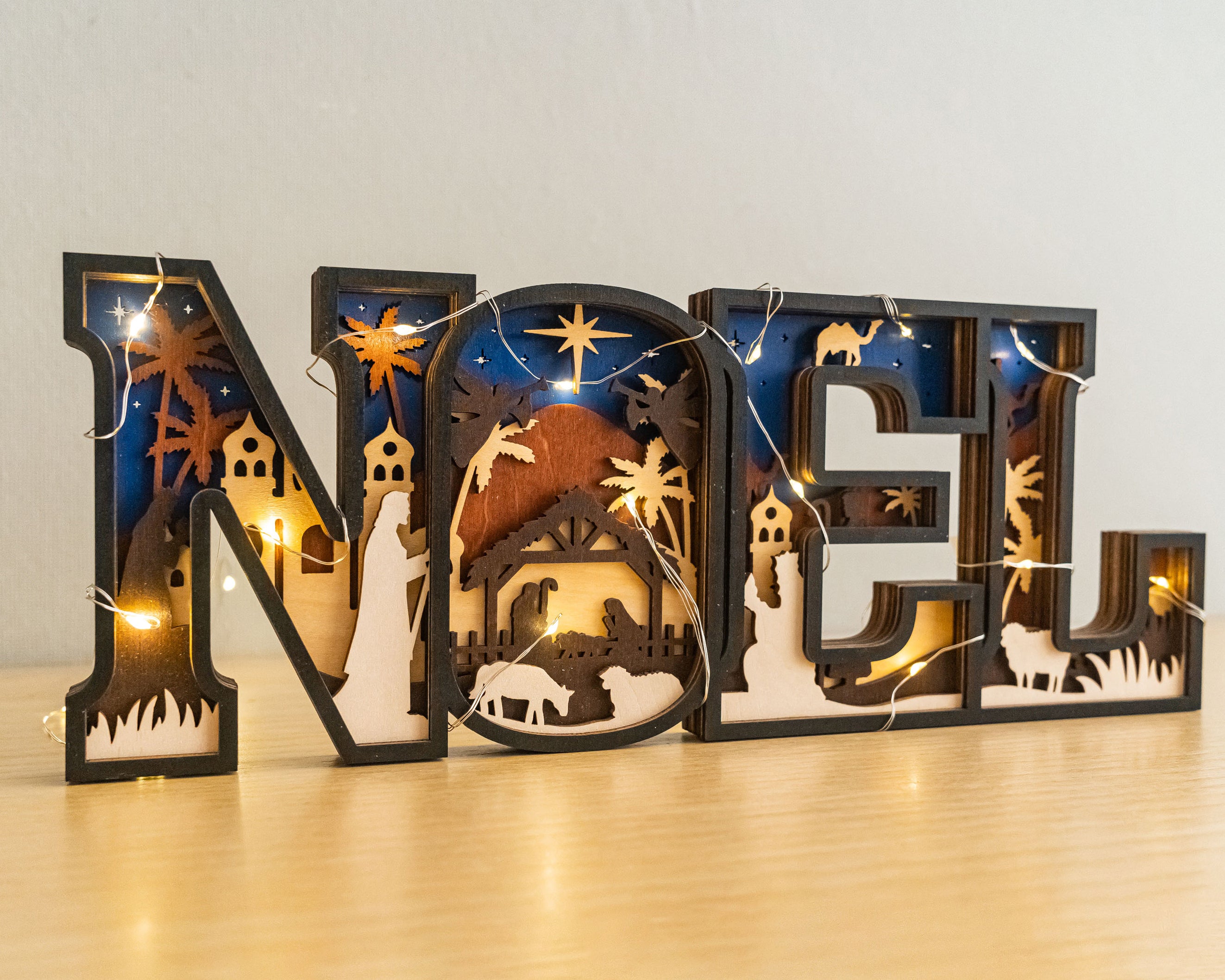 Wooden Noel Christmas Sign Wood for Christmas Decor and Layered Christmas Sign D25