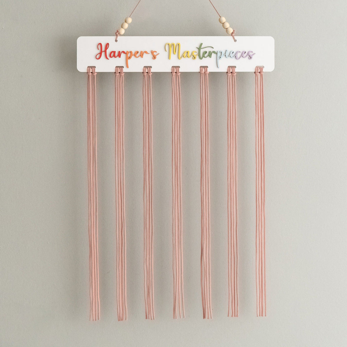 Macrame Kids Art Hanger for Kids Art Display and Wall Decor I28