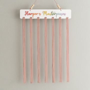 Macrame Kids Art Hanger for Kids Art Display and Wall Decor I28