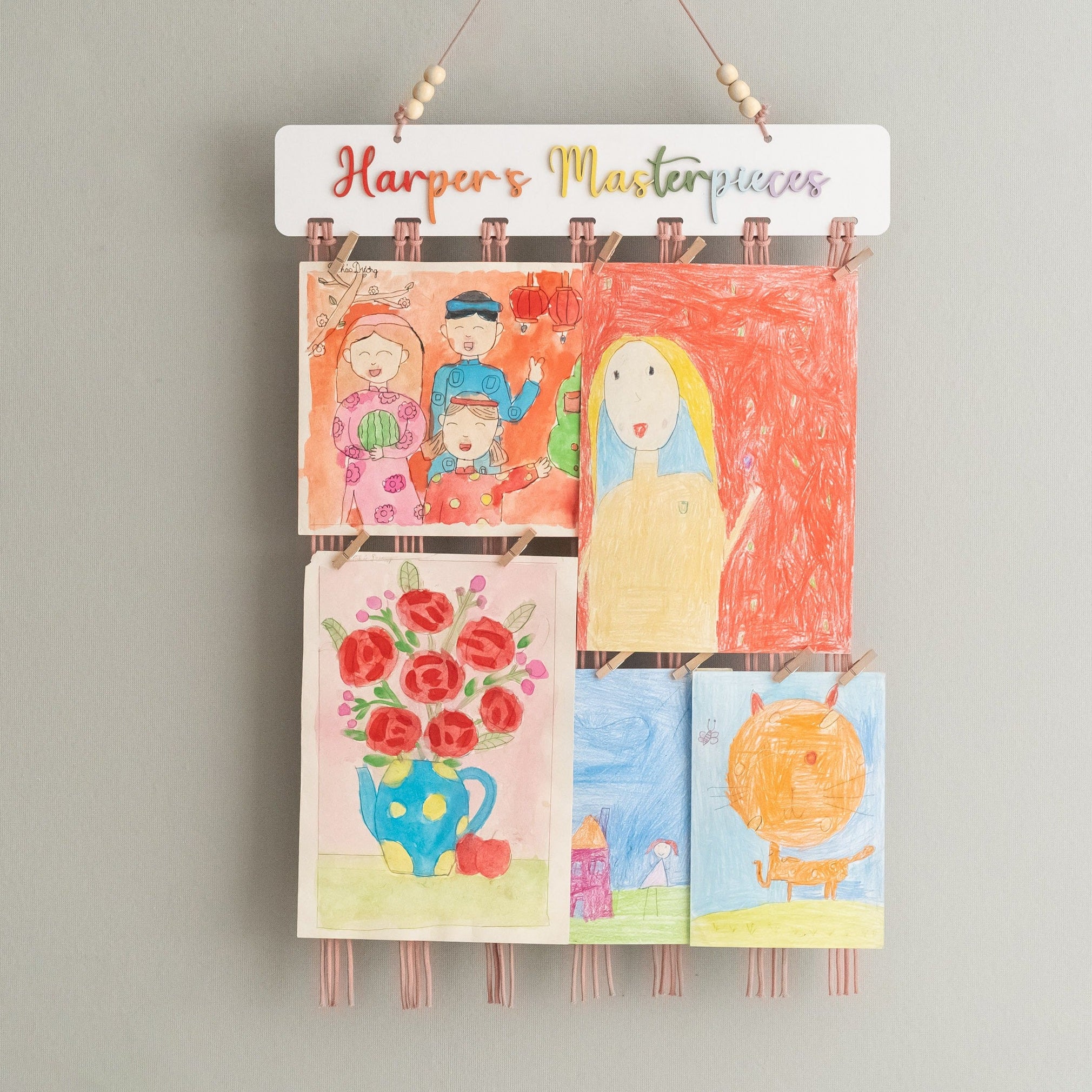 Macrame Kids Art Hanger For Birthday Gift I28
