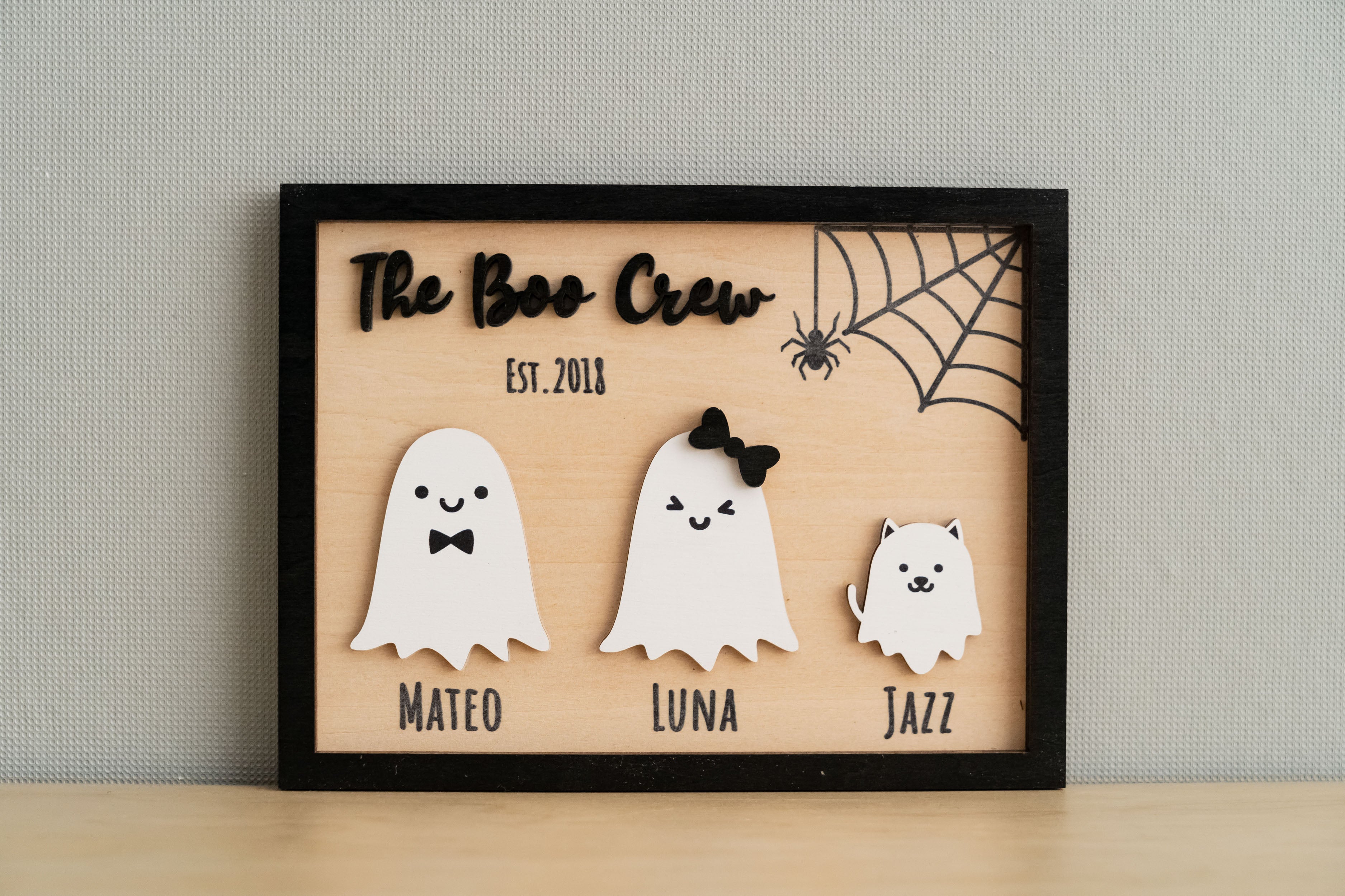 Custom Wooden Halloween Table Decoration for a Spooky Autumn Vibe