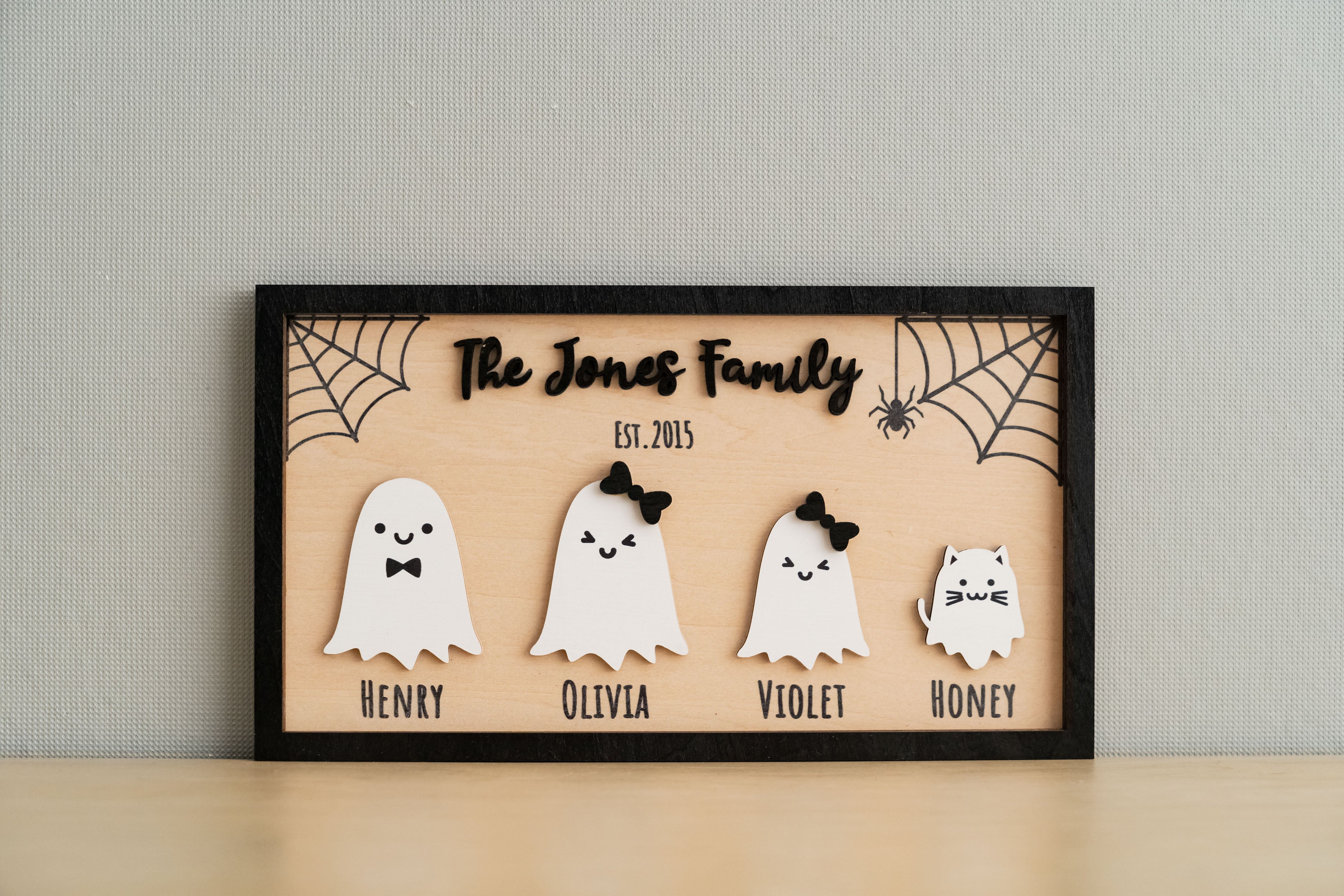 Custom Wooden Halloween Table Decoration for a Spooky Autumn Vibe