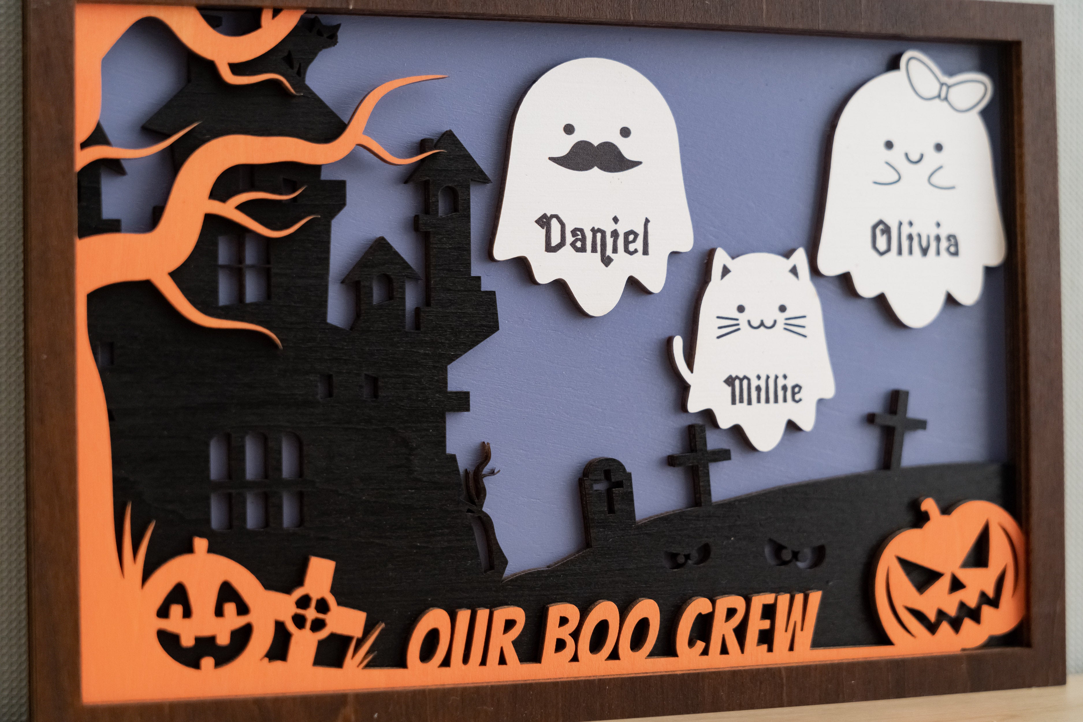 Personalized Wooden Halloween Table Accent for a Spooky Touch